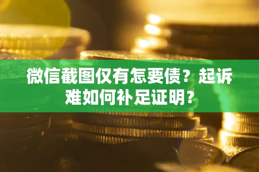 济南微信截图仅有怎要债？起诉难如何补足证明？