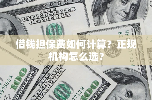 济南借钱担保费如何计算？正规机构怎么选？