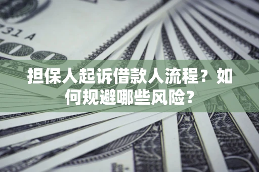 济南担保人起诉借款人流程？如何规避哪些风险？
