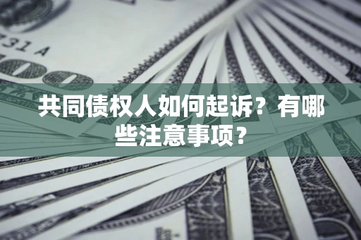 济南共同债权人如何起诉？有哪些注意事项？